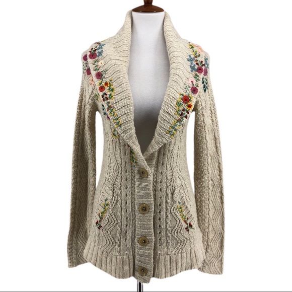 Rose Is A Rose Knit Cardigan Sweater Sz 